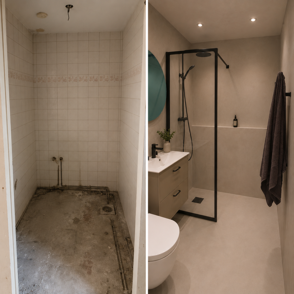 Renovering av badrum i Huddinge